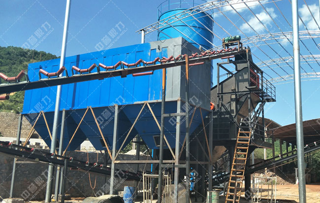 湖南常德臨澧縣新安鎮古城碎石場時產50噸制砂機生產線